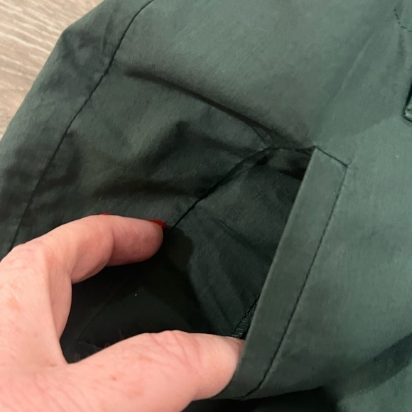 Theory Button Fly Women's Green High Rise Capri Pants Trousers Cotton Size 4 - Picture 4 of 13